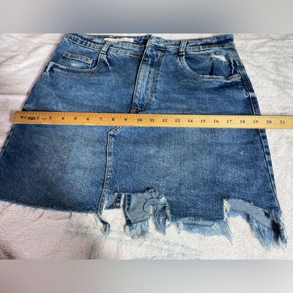 Zara Blue Denim Miniskirt Size L - Picture 10 of 15